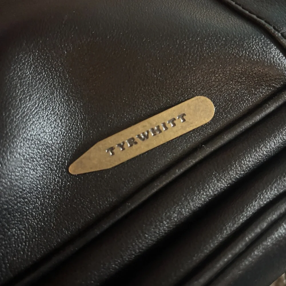 $499 Charles Tyrwhitt Grain Leather Messenger‎ Black Bag Solid Adjustable Strap